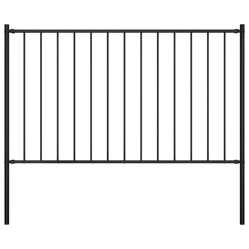 Panel ogrodzeniowy Woerden ze słupkami stalowymi 1,7x1,25 m czarny