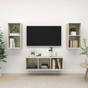 3-cz. zestaw szafek TV, dąb sonoma, materiał drewnopochodny