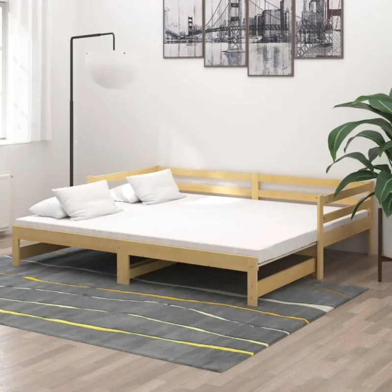 Łóżko wysuwane, 2 x (90x200) cm, lite drewno sosnowe