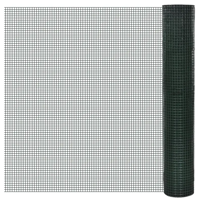 Ogrodzenie z siatki, galwanizowane, PVC, 25x1 m, zielone