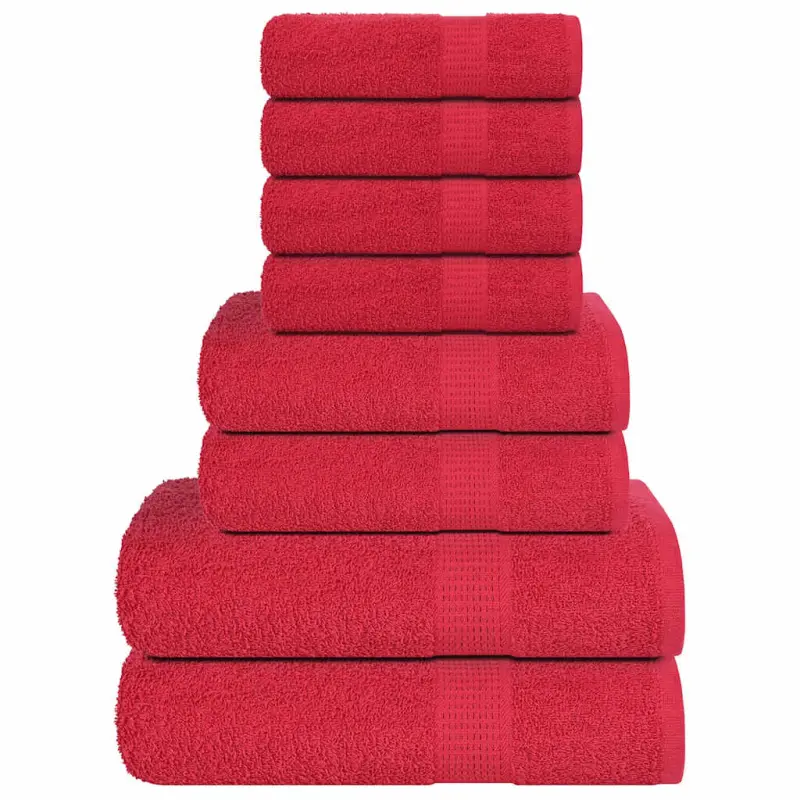 8-cz. zestaw ręczników, FROGN, czerwony, 360 g/m²