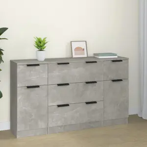 3-cz. zestaw szafek, szarość betonu, materiał drewnopochodny