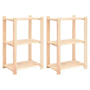 Regały z 3 półkami, 2 szt., 60x38x90 cm, sosna, 150 kg
