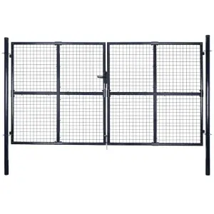 Brama ogrodowa z siatki ocynkowanej, stal 300x175 cm, szara