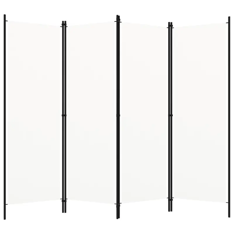 Parawan 4-panelowy, biały, 200 x 180 cm