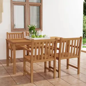 Meble ogrodowe z litego drewna tekowego 5-częściowy zestaw obiadowy 180x90
