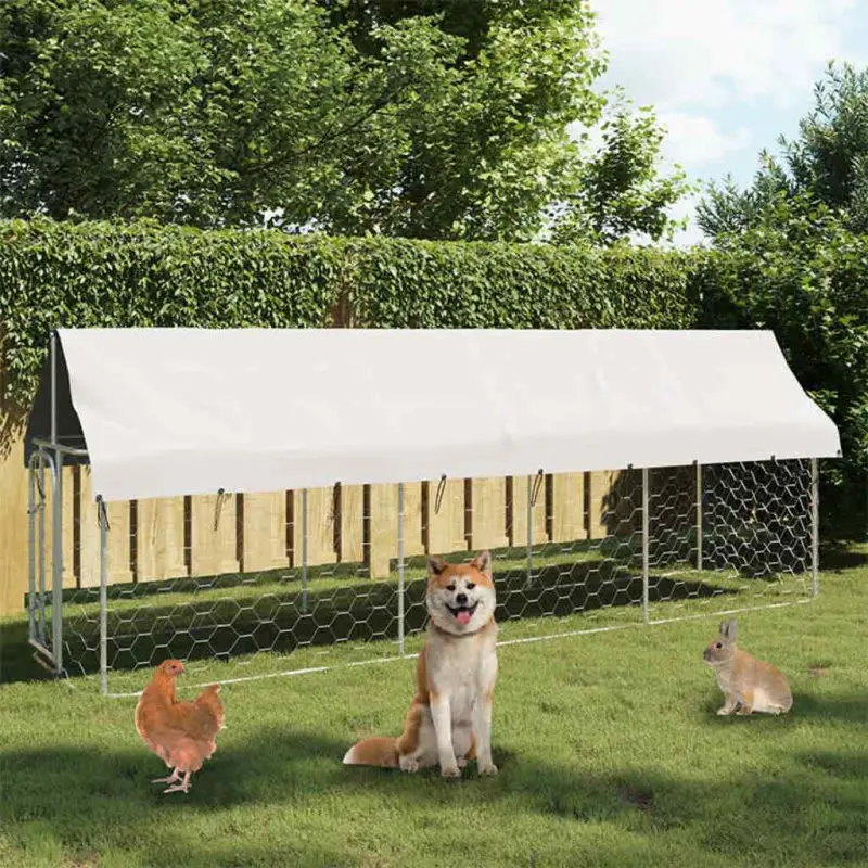 Kojec dla psa z zadaszeniem, 400 x 100 x 150 cm