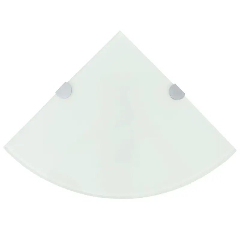 Półki narożne 2 szt., z chromowanymi wspornikami, białe 35x35cm