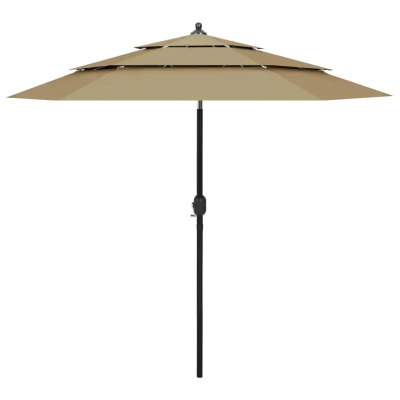 3-poziomowy parasol na aluminiowym słupku, taupe, 2,5 m