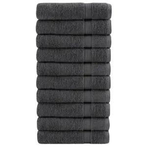 Ręczniki premium, SOLUND, 10 szt., antracytowe, 70x140 cm, 600 g/m²