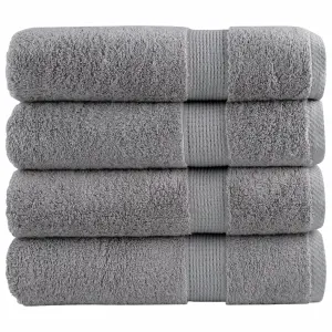 Ręczniki premium, SOLUND, 4 szt., szare, 100x150 cm, 600 g/m²