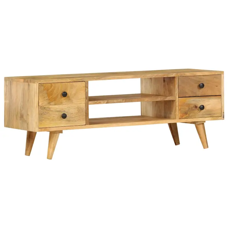 Szafka pod TV, 110 x 35 x 40 cm, lite drewno mango