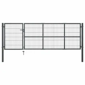 Brama ogrodowa ze słupkami stalowa 350x100 cm antracyt