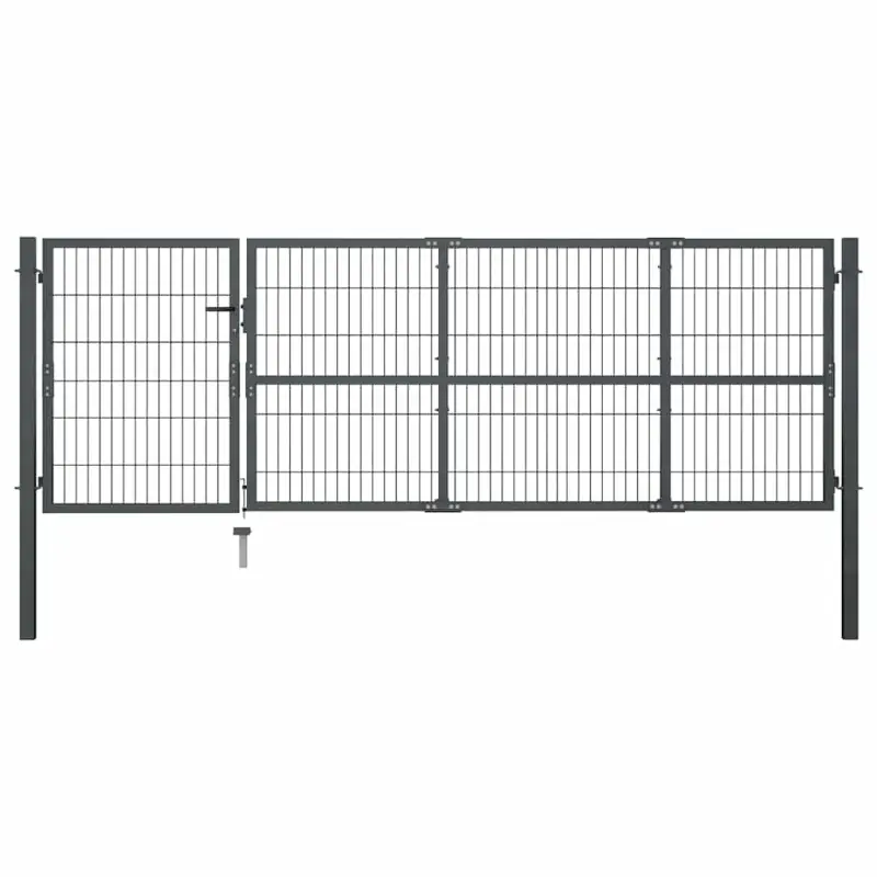 Brama ogrodowa ze słupkami stalowa 350x100 cm antracyt