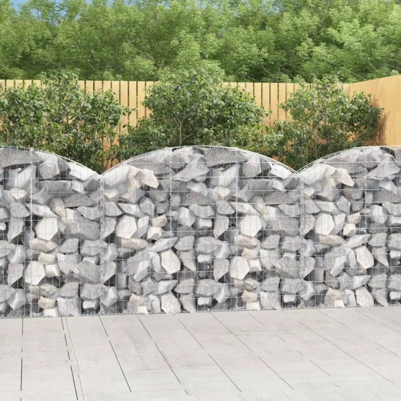 Łukowaty kosz gabionowy 150x30x100/120 cm, galwanizowane żelazo
