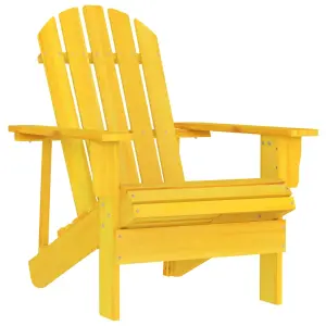 Krzesło ogrodowe Adirondack, lite drewno jodłowe, żółte