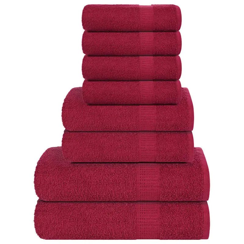 8-cz. zestaw ręczników, FROGN, bordo, 360 g/m²