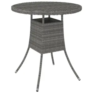 Stolik ogrodowy, szary, 70x70x73 cm, polirattan