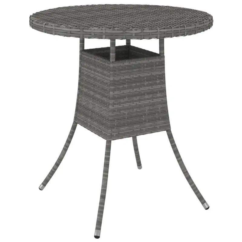 Stolik ogrodowy, szary, 70x70x73 cm, polirattan