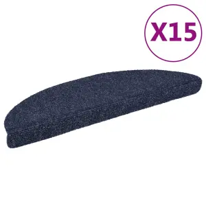 Maty na schody samoprzylepne 15 szt. 56x17x3 cm niebieskie półokrągłe