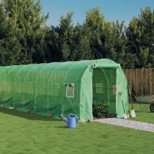 Szklarnia ze stalową ramą, zielona, 32 m², 16x2x2 m