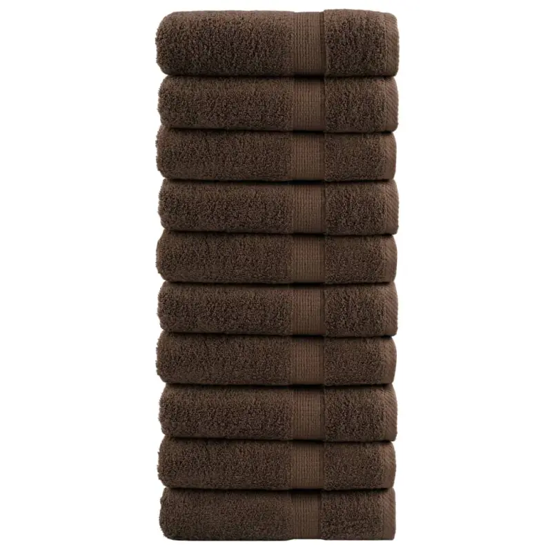 Ręczniki premium, SOLUND, 10 szt., brązowe, 50x100 cm, 600 g/m²
