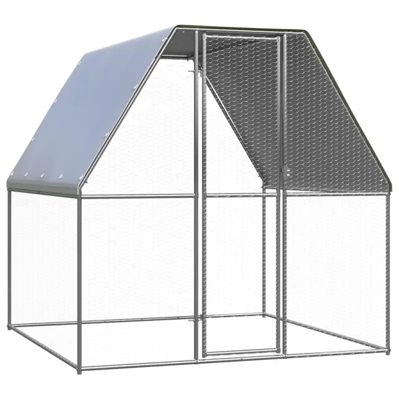 Klatka zewnętrzna dla kurcząt, 2x2x2 m, stal galwanizowana