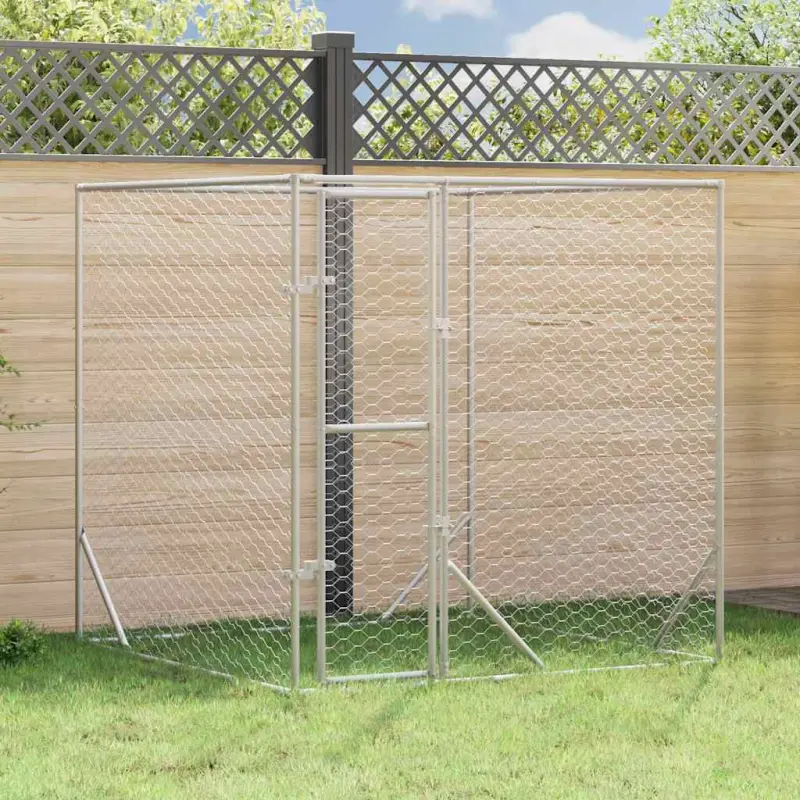 Kojec zewnętrzny dla psa, 2x2x2 m, stal galwanizowana