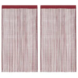 Zasłony sznurkowe, 2 sztuki, 140 x 250 cm, burgundowe