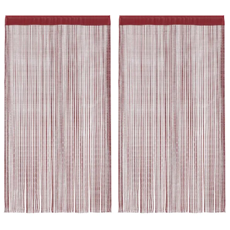Zasłony sznurkowe, 2 sztuki, 140 x 250 cm, burgundowe