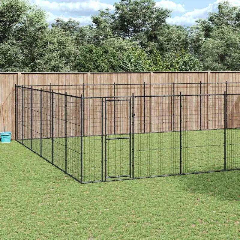 Kojec zewnętrzny dla psa, stalowy, 79,86 m²