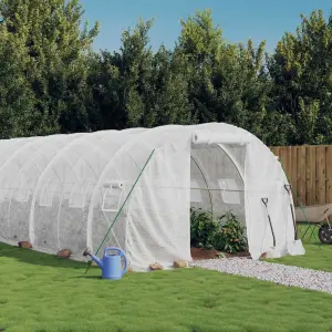 Szklarnia ze stalową ramą, biała, 24 m², 8x3x2 m