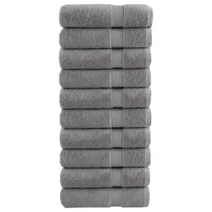 Ręczniki premium, SOLUND 10 szt., szare, 100x150 cm, 600 g/m²
