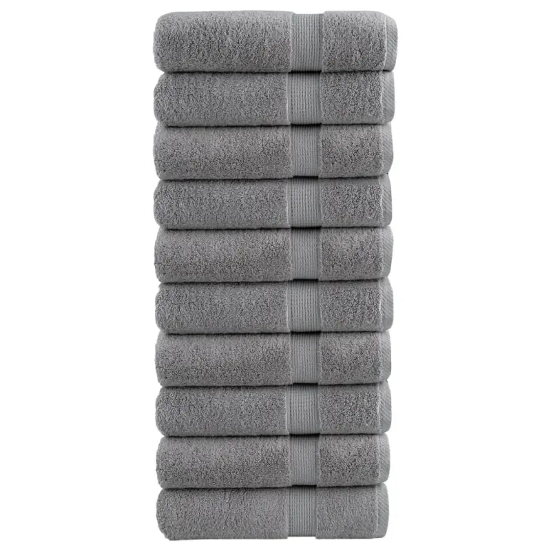 Ręczniki premium, SOLUND 10 szt., szare, 100x150 cm, 600 g/m²