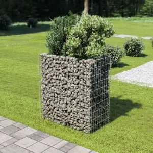Podwyższona donica gabionowa, galwanizowana stal, 90x50x100 cm