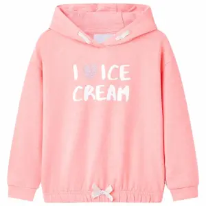 Bluza dziecięca z kapturem, jasnoróżowa, 140