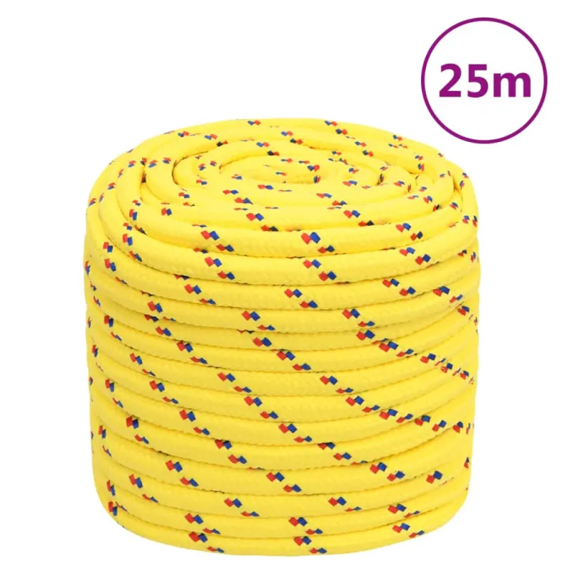 Linka żeglarska, żółta, 16 mm, 25 m, polipropylen