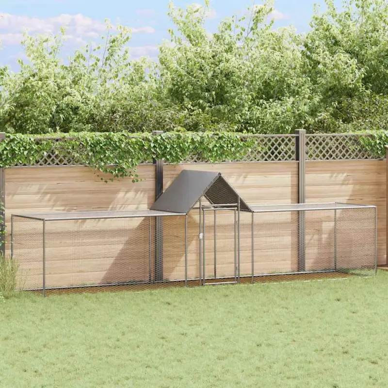 Woliera dla kur, 5 x 1 x 1,5 m, galwanizowana stal