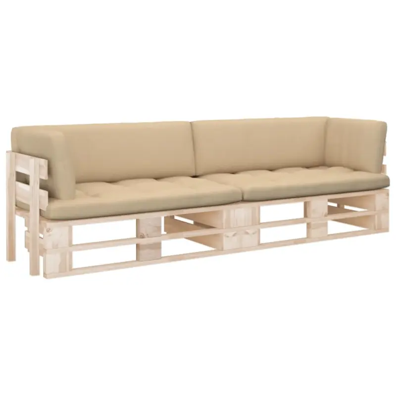 Meble ogrodowe sofa 2-osobowa z palet z impregnowanym drewnem sosnowym