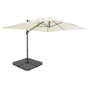 Parasol ogrodowy z przenośną podstawą, piaskowy