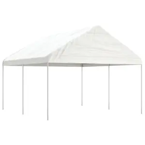 Namiot ogrodowy z dachem, biały, 4,46x4,08x3,22 m, polietylen