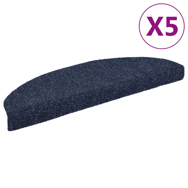 Maty na schody samoprzylepne 5 szt. 65x21x4 cm niebieskie półokrągłe duże