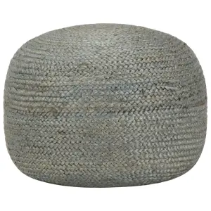 Ręcznie robiony puf, zieleń oliwkowa, 45 x 30 cm, juta