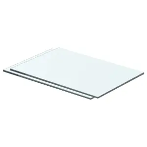 Półki, 2 szt., panel z przezroczystego szkła, 40 x 20 cm