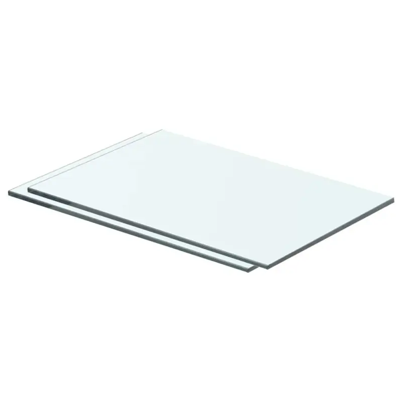 Półki, 2 szt., panel z przezroczystego szkła, 40 x 20 cm