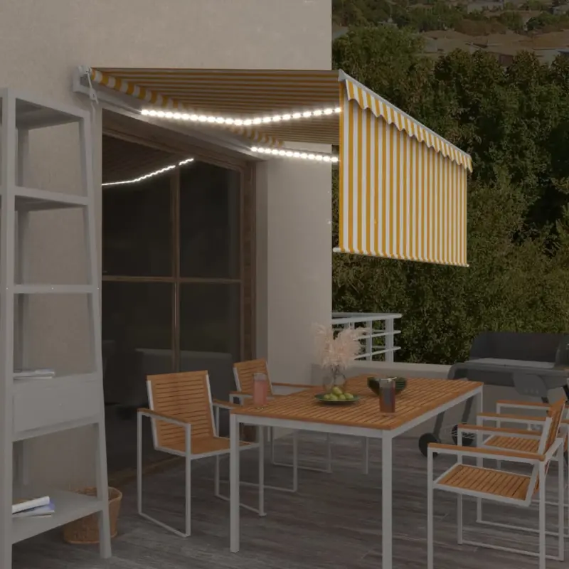Automatyczna markiza z zasłoną, LED i czujnikiem, 3,5x2,5 m