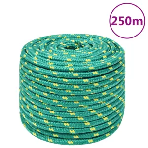 Linka żeglarska, zielona, 12 mm, 250 m, polipropylen