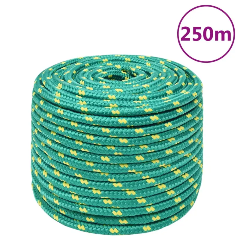 Linka żeglarska, zielona, 12 mm, 250 m, polipropylen