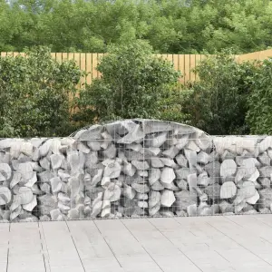 Kosze gabionowe, 7 szt., 300x50x80/100 cm, galwanizowane żelazo