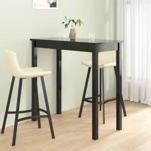 Stolik barowy z MDF, czarny, 115 x 55 x 107 cm